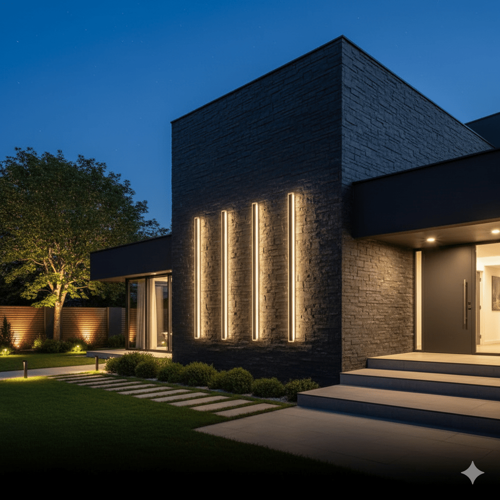 Minimalist Linear Wall Light - Aluminum & Acrylic - Modern Outdoor Lighting - Image 2