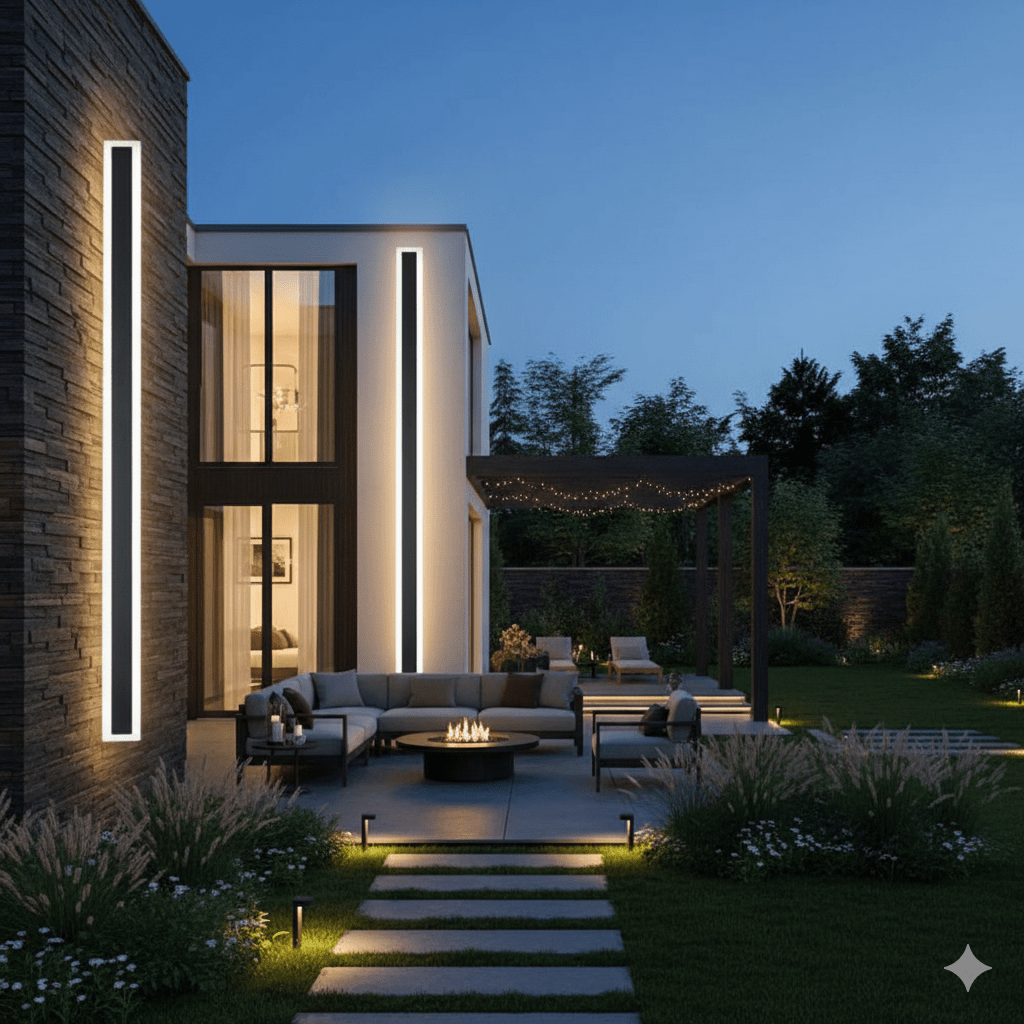 Minimalist Linear Wall Light - Aluminum & Acrylic - Modern Outdoor Lighting - Image 5