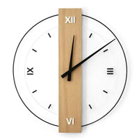Minimalist Wall Clock - Wood Accent - Modern Design