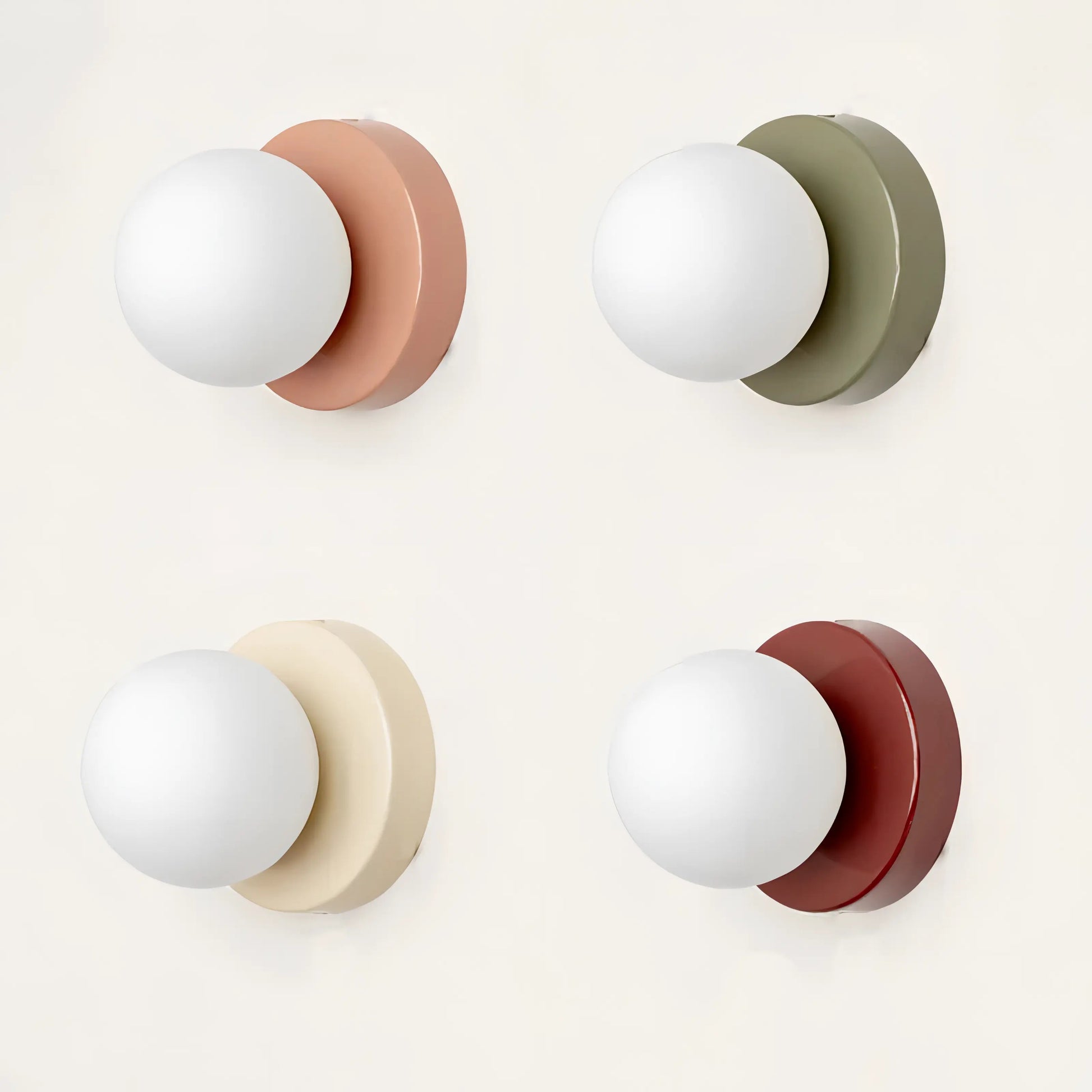 Minimalist Wall Lamp - Wooden Base - Modern White Glass Globe - G9 Fitting - Image 2