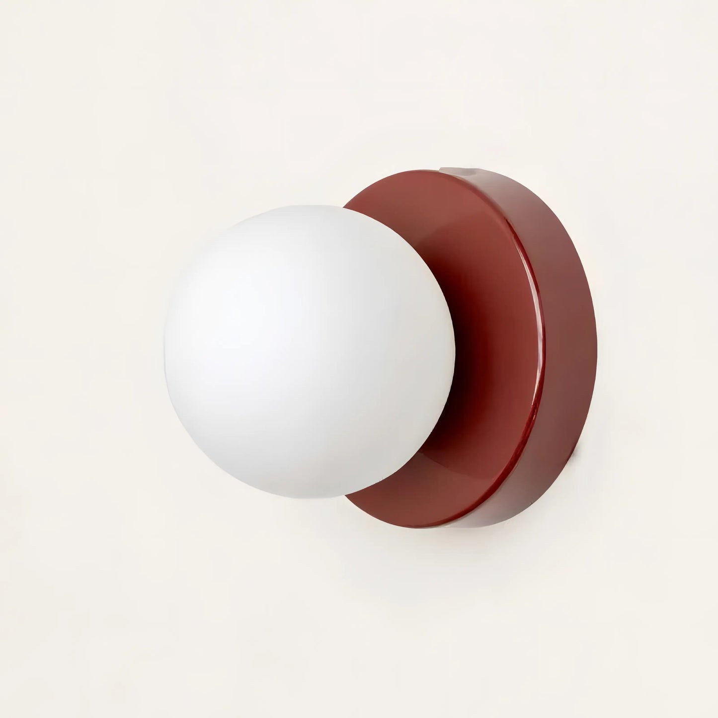 Minimalist Wall Lamp - Wooden Base - Modern White Glass Globe - G9 Fitting - Image 4
