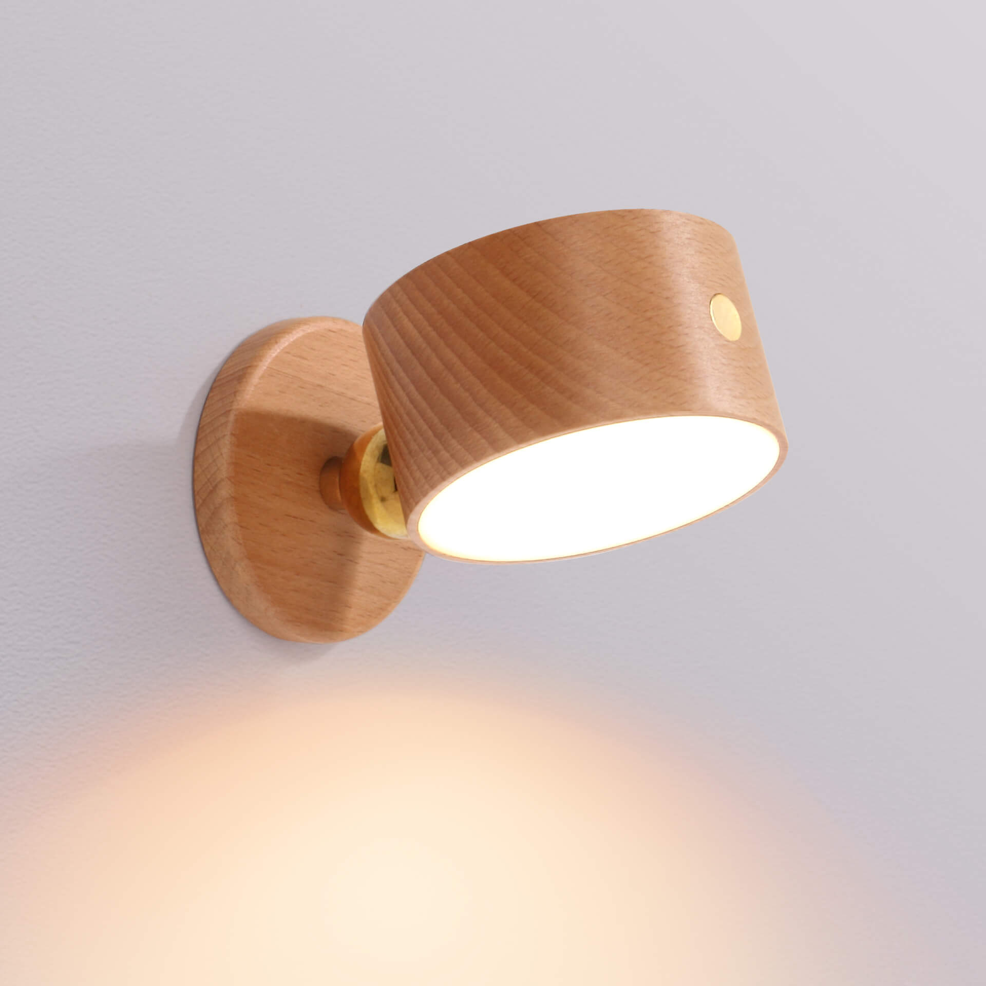 Minimalist Wooden Rechargeable LED Wall Light - Cordless Accent Lighting - Image 3