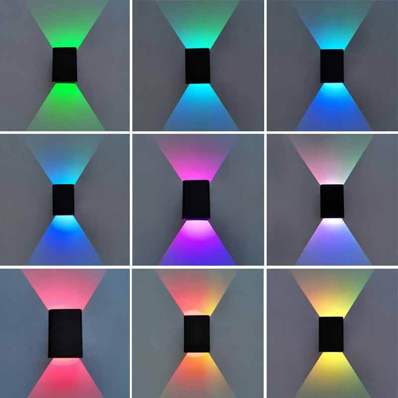 Modern Aluminium LED Wall Light - Square Accent Lighting - Remote Controlled 1-Light - Image 3