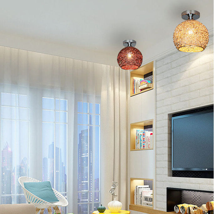 Modern Aluminum Dome Ceiling Light - Stylish Semi-Flush Mount Fixture - Image 5