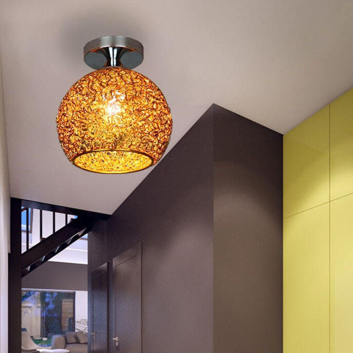 Modern Aluminum Dome Ceiling Light - Stylish Semi-Flush Mount Fixture - Image 7