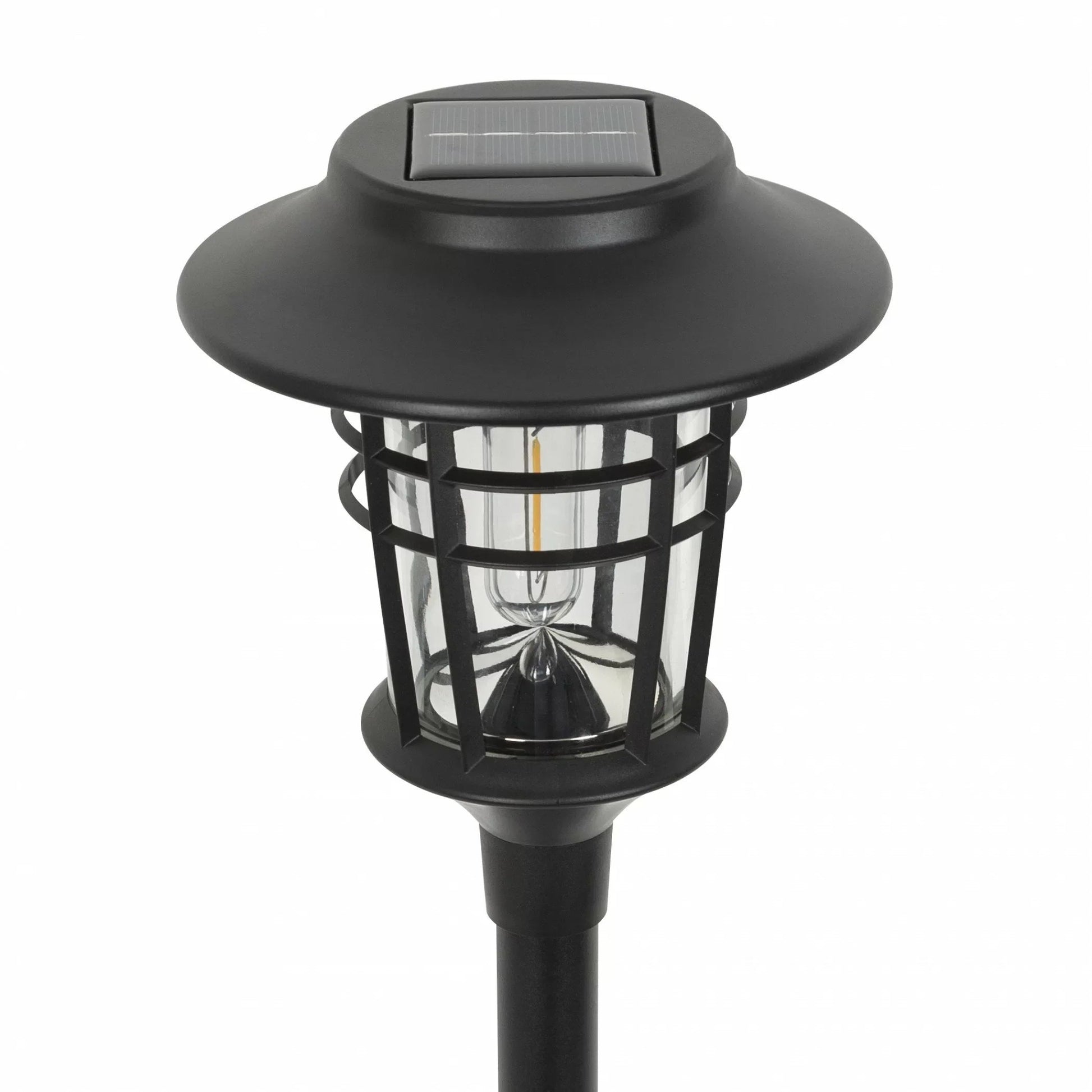 Modern Black Plastic Solar Garden Light - Flame Effect LED Pathway Light - Image 5