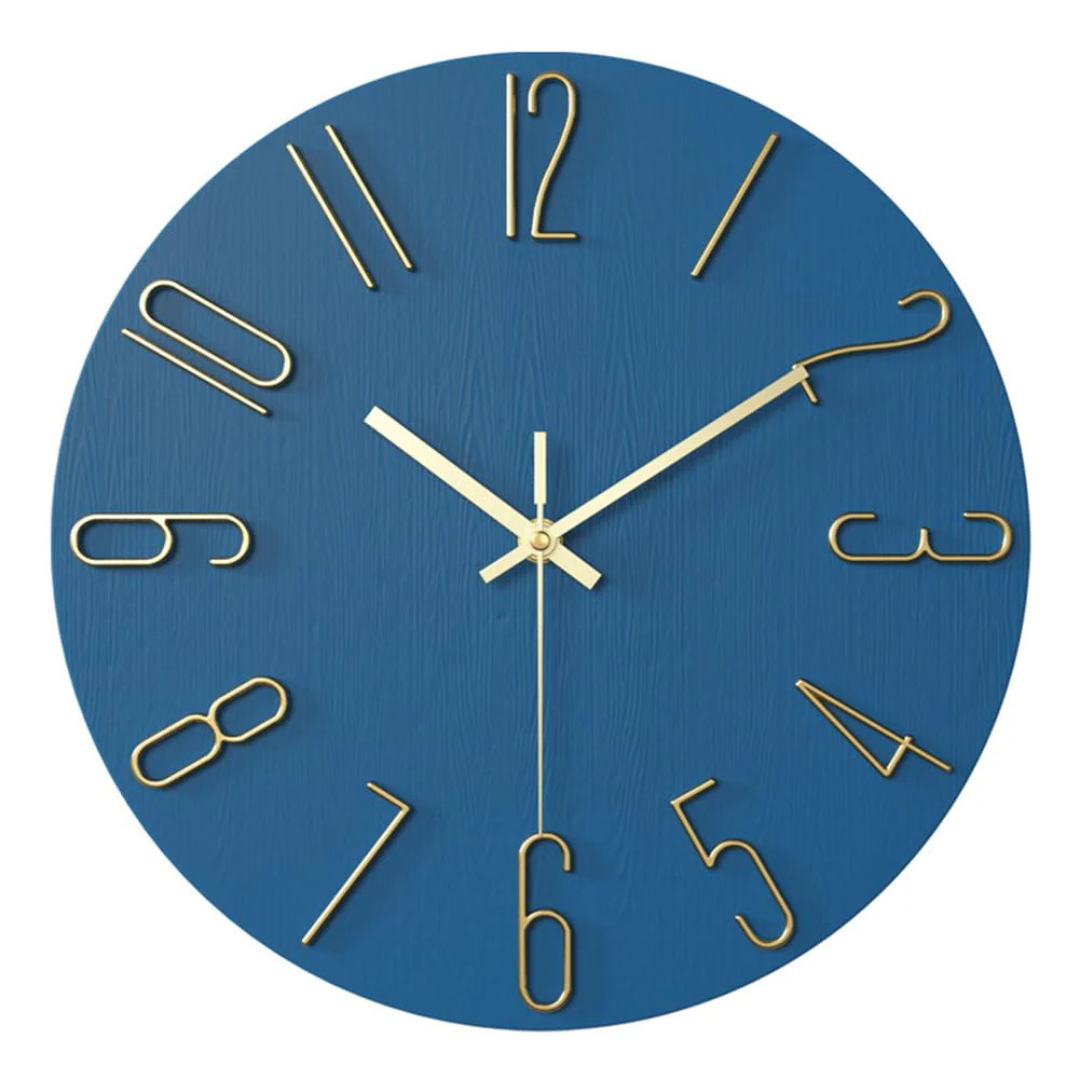 Modern Black Wall Clock - 30 cm Silent Minimalist Design