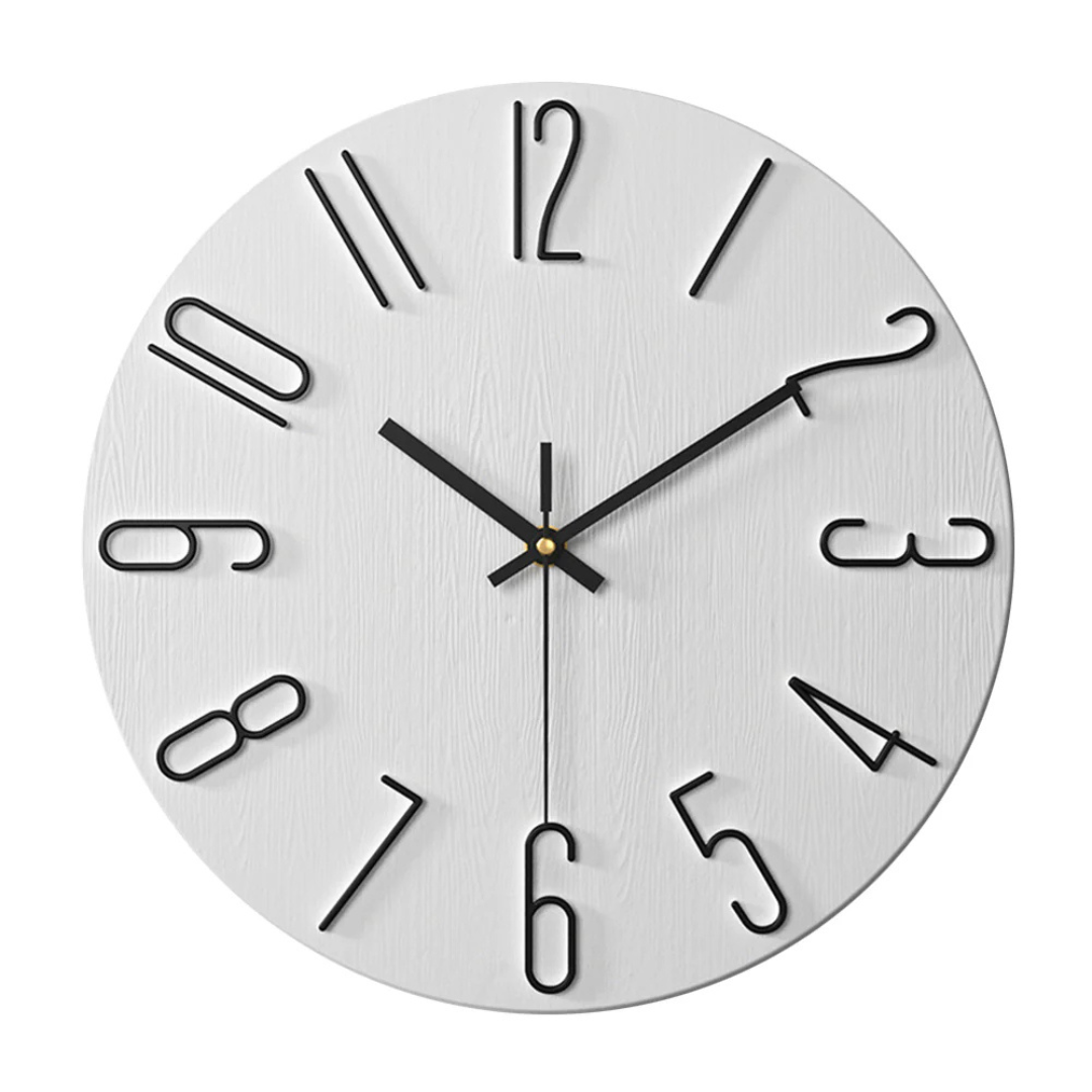 Modern Black Wall Clock - 30 cm Silent Minimalist Design