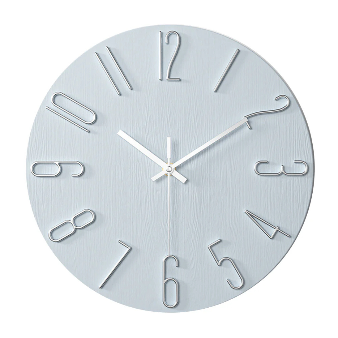 Modern Black Wall Clock - 30 cm Silent Minimalist Design