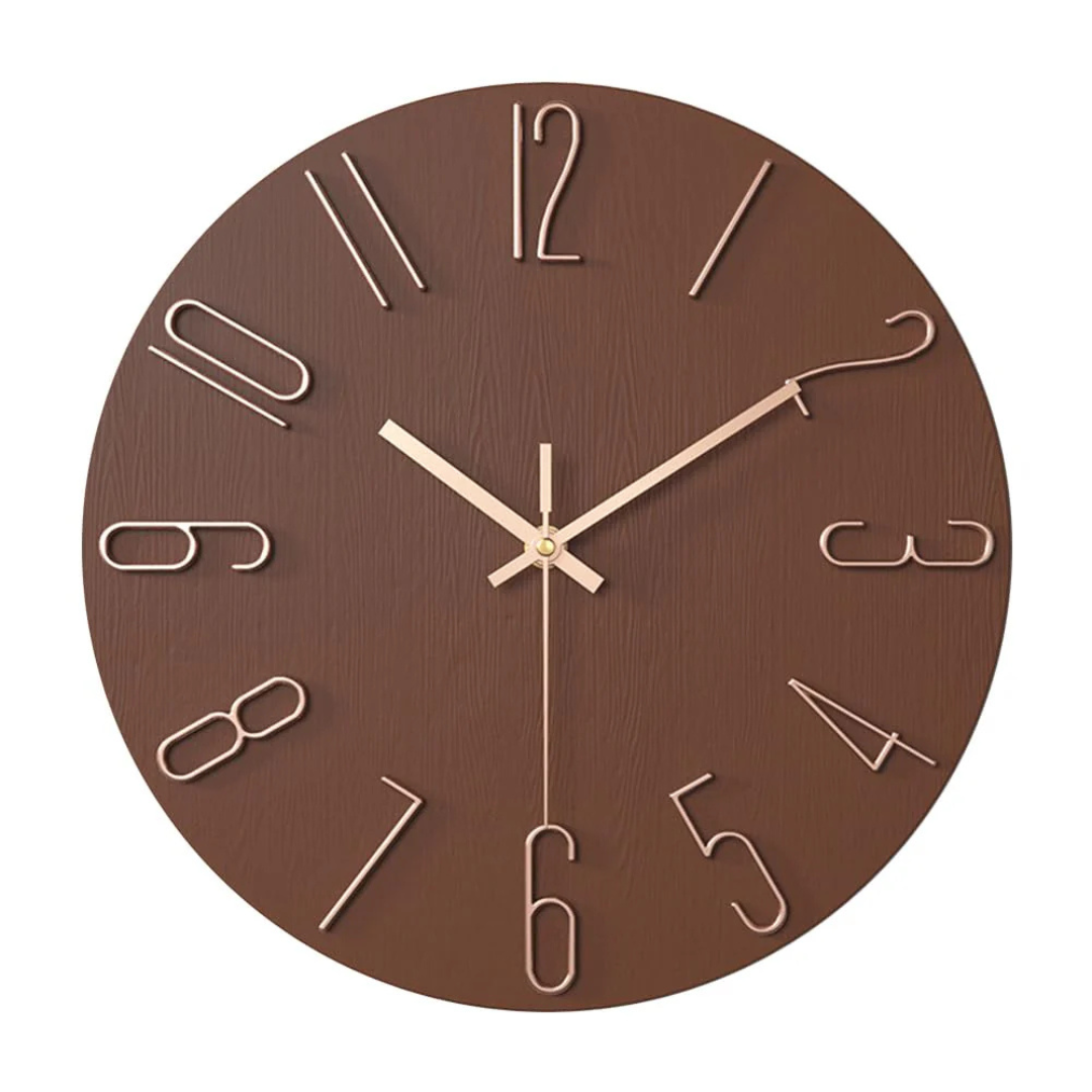 Modern Black Wall Clock - 30 cm Silent Minimalist Design