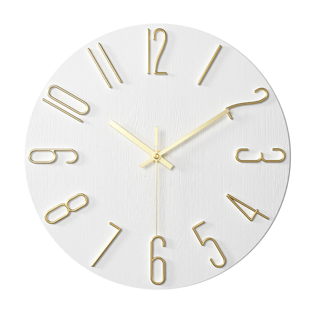 Modern Black Wall Clock - 30 cm Silent Minimalist Design