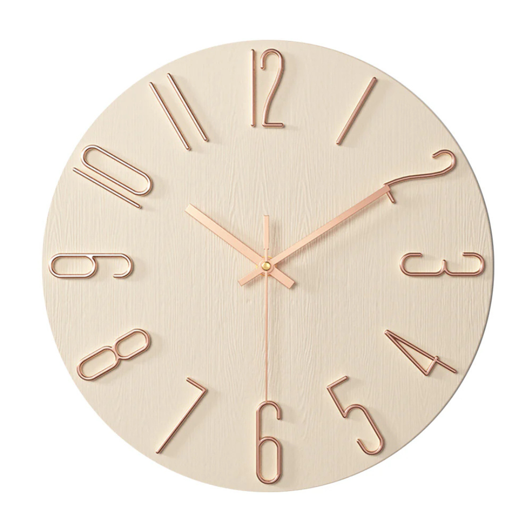 Modern Black Wall Clock - 30 cm Silent Minimalist Design