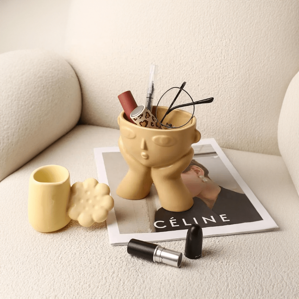 Modern Ceramic Face Vases - Abstract Home Decor - Unique Art Vases - Image 2