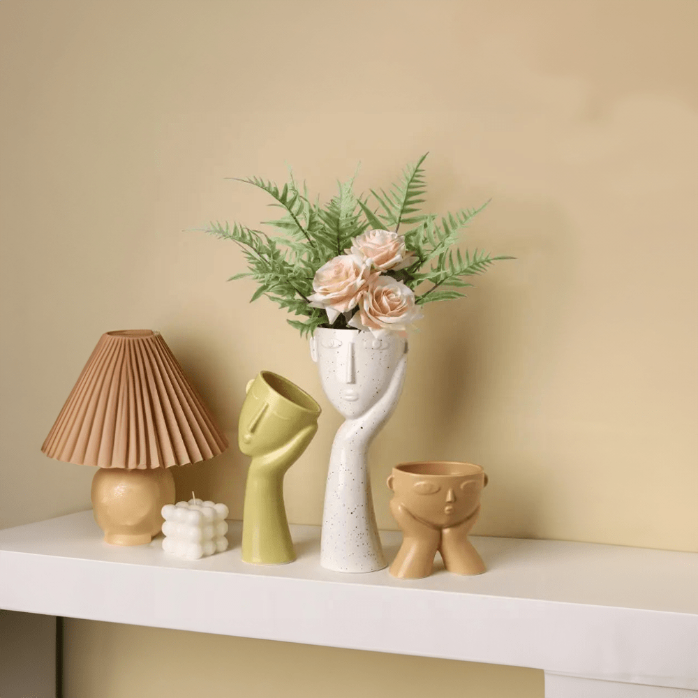 Modern Ceramic Face Vases - Abstract Home Decor - Unique Art Vases - Image 3
