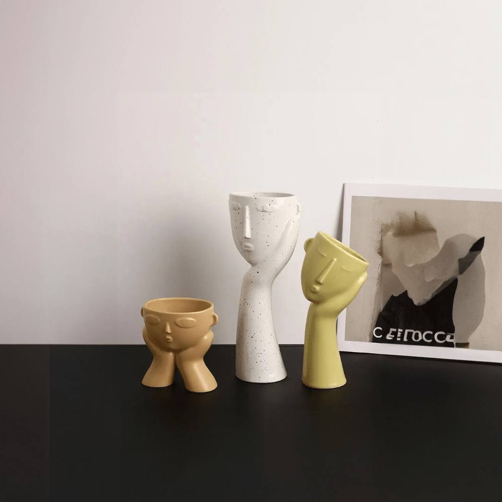 Modern Ceramic Face Vases - Abstract Home Decor - Unique Art Vases - Image 4