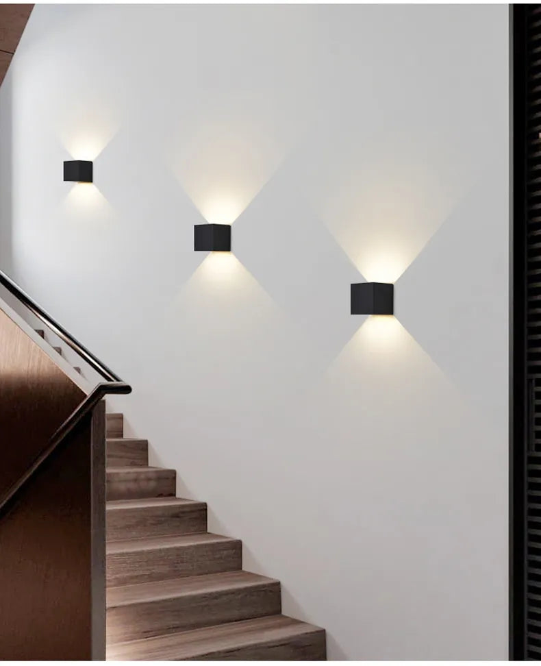 Modern Cube Wall Lamp - Matte Black Finish - Motion Sensor Option - Image 3