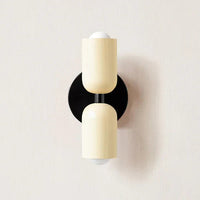 Modern Cylinder Wall Sconce - Metal & Plastic - Dual LED Light - Stylish Fixture