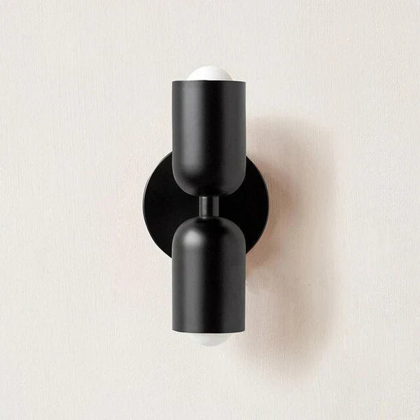 Modern Cylinder Wall Sconce - Metal & Plastic - Dual LED Light - Stylish Fixture - Image 2
