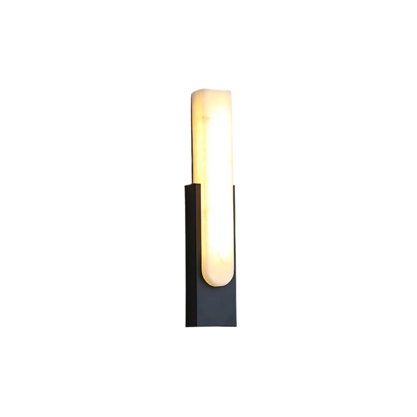 Modern Faux Marble Effect Wall Sconce - Brass-Effect Metal LED Light - Elegant Indoor Lighting - Image 2