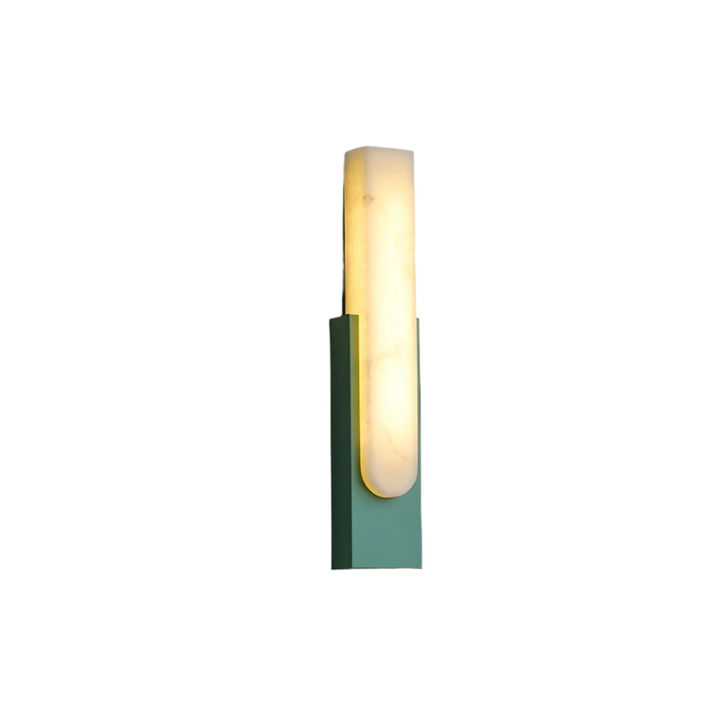 Modern Faux Marble Effect Wall Sconce - Brass-Effect Metal LED Light - Elegant Indoor Lighting - Image 3