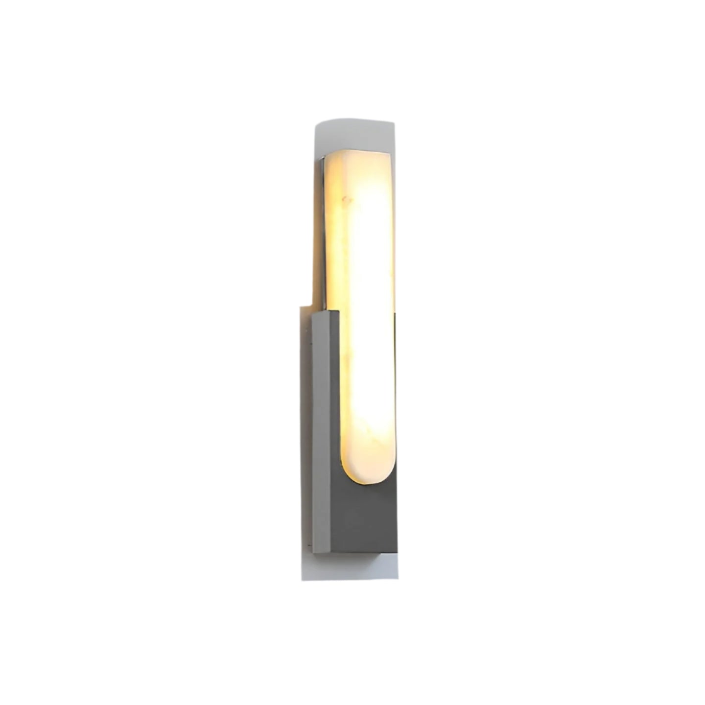Modern Faux Marble Effect Wall Sconce - Brass-Effect Metal LED Light - Elegant Indoor Lighting - Image 5