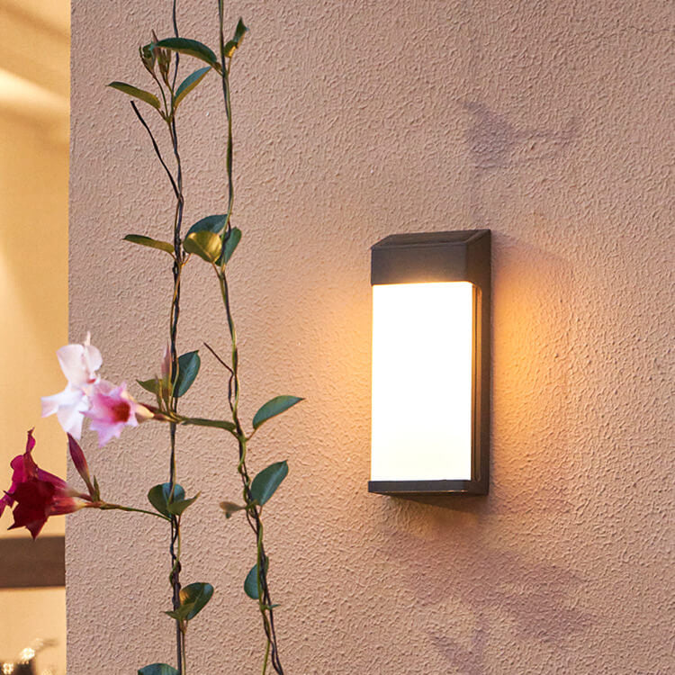 Modern Frosted Glass Outdoor LED Wall Sconce - Solar Powered - Warm Light - Image 3