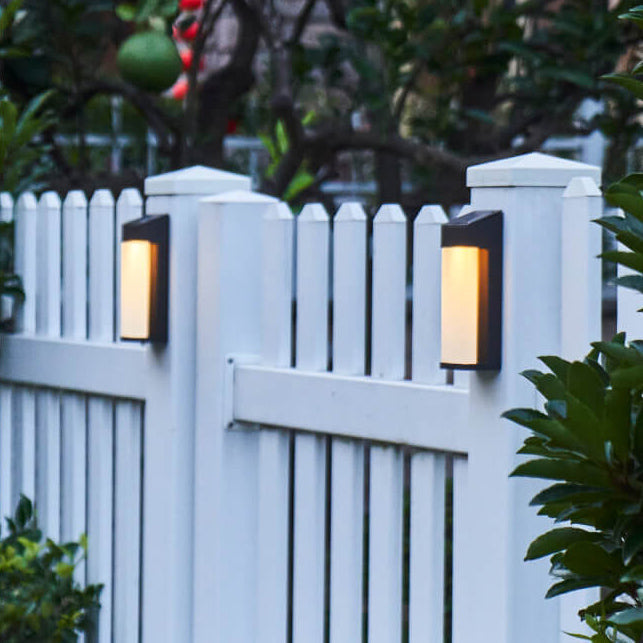 Modern Frosted Glass Outdoor LED Wall Sconce - Solar Powered - Warm Light - Image 5