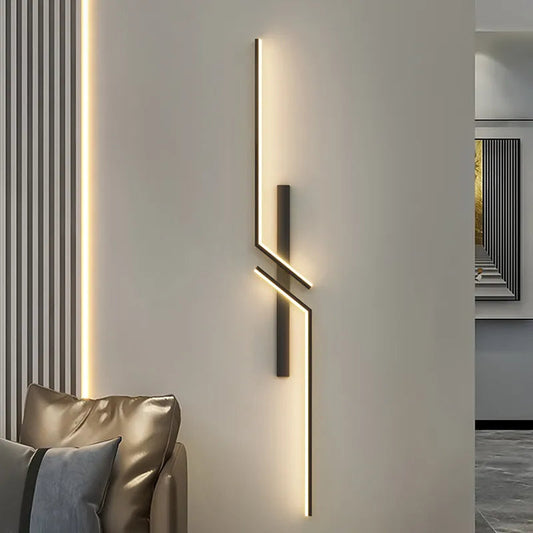 Modern Geometric LED Wall Sconce - Black Finish - Minimalist Accent Lighting - Image 1