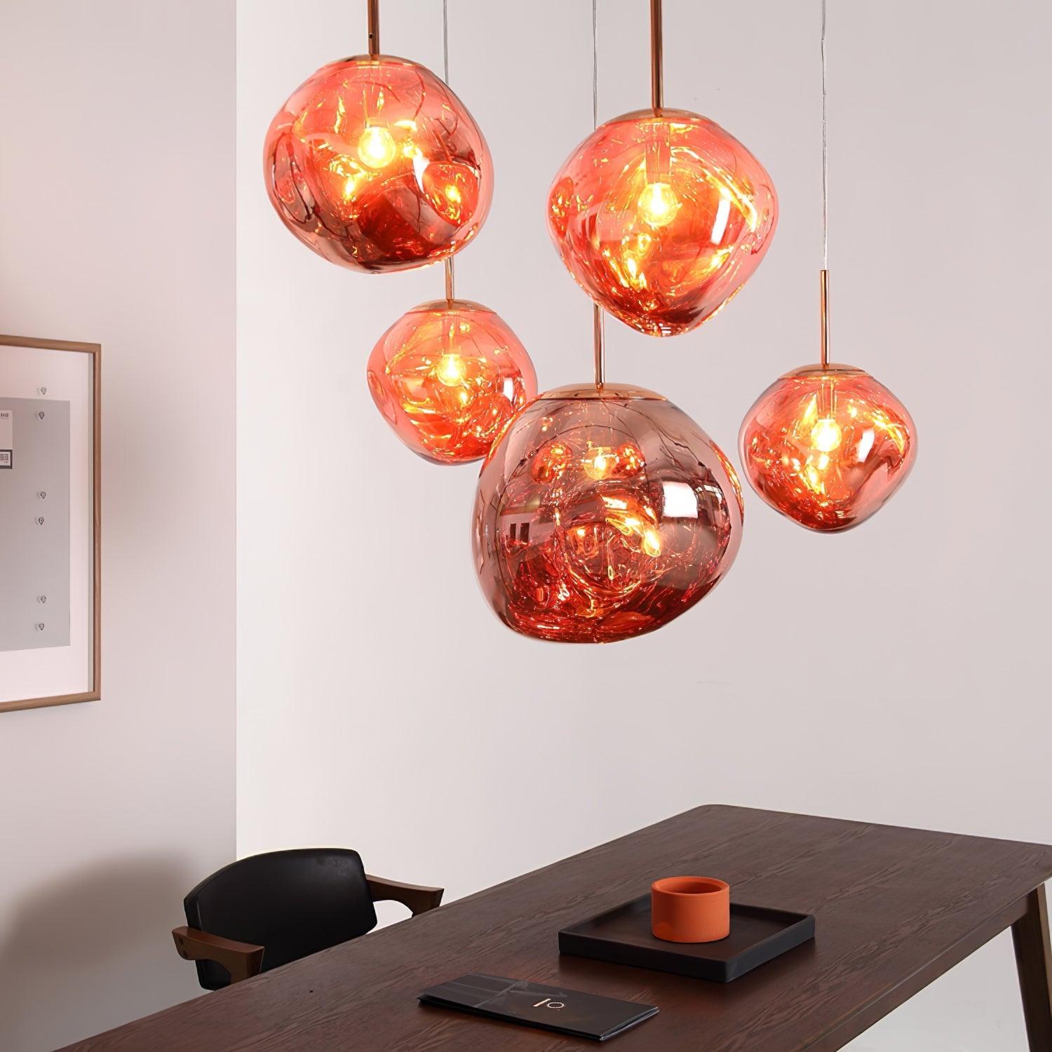 Modern Glass Dome Pendant Light - Elegant Wrought Iron Hanging Lamp - Multi-Light Fixture - Image 2