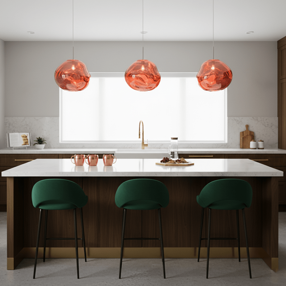 Modern Glass Dome Pendant Light - Elegant Wrought Iron Hanging Lamp - Multi-Light Fixture - Image 3
