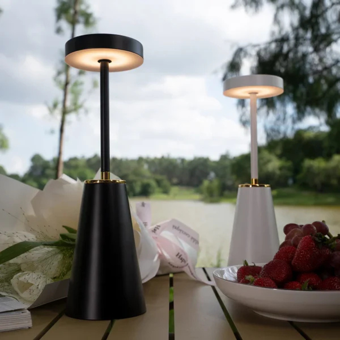 Modern Iron Cone LED Table Lamp - Rechargeable - Stylish Lighting - Image 3