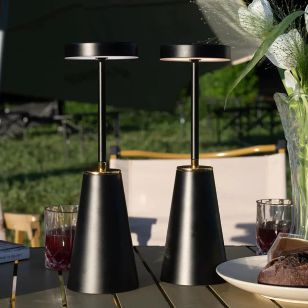 Modern Iron Cone LED Table Lamp - Rechargeable - Stylish Lighting - Image 5