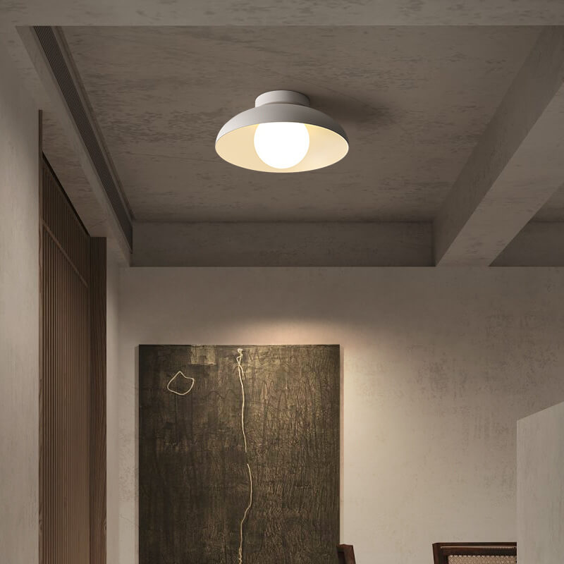 Modern Iron & Glass Globe Semi-Flush Mount Light - Stylish Minimalist Design - Image 2
