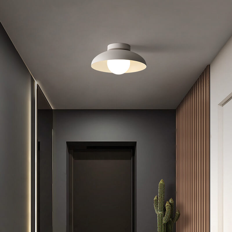 Modern Iron & Glass Globe Semi-Flush Mount Light - Stylish Minimalist Design - Image 4