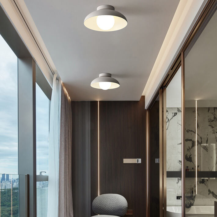 Modern Iron & Glass Globe Semi-Flush Mount Light - Stylish Minimalist Design - Image 6