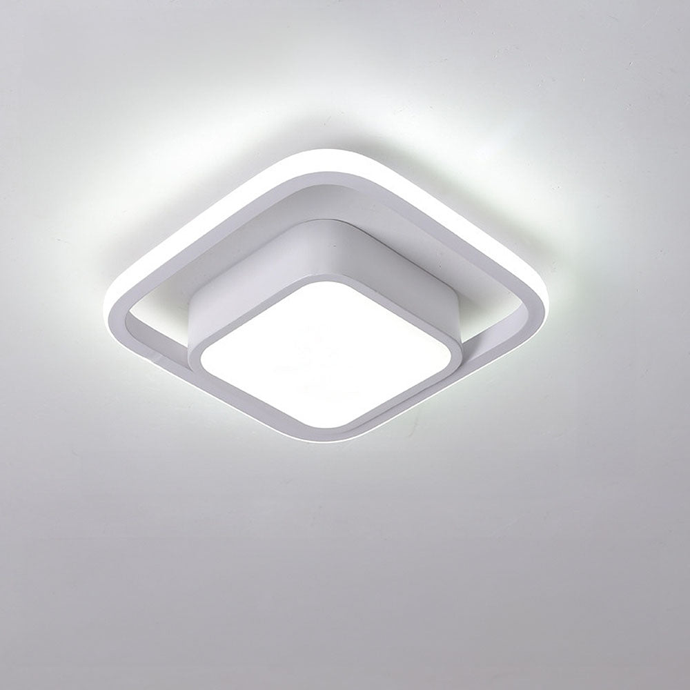 Modern LED Ceiling Light - Black Metal Rings - Flush Mount Fixture - Image 14