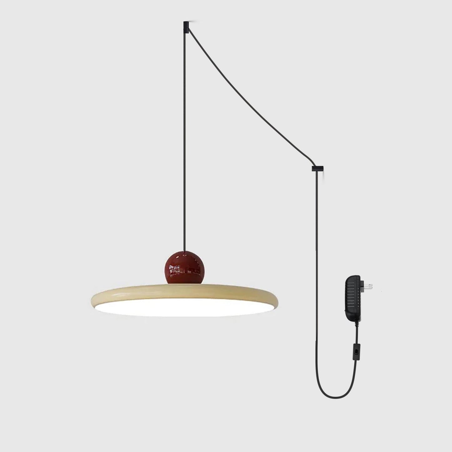 Modern LED Pendant Light - Acrylic Disc - Plug-in Lighting - Stylish Design - Image 6