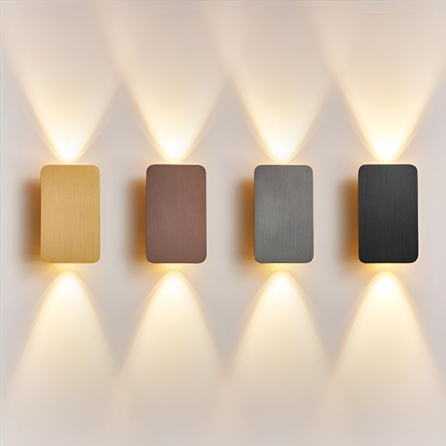 Modern LED Wall Lamp - Rectangle Design - Indoor Lighting - Brushed Black Finish - Image 2