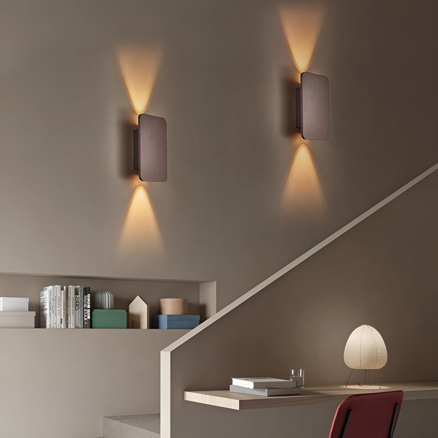 Modern LED Wall Lamp - Rectangle Design - Indoor Lighting - Brushed Black Finish - Image 5
