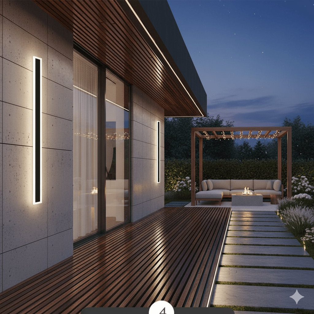 Modern LED Wall Light - Waterproof Aluminum Fixture - Minimalist Linear Design - Image 3