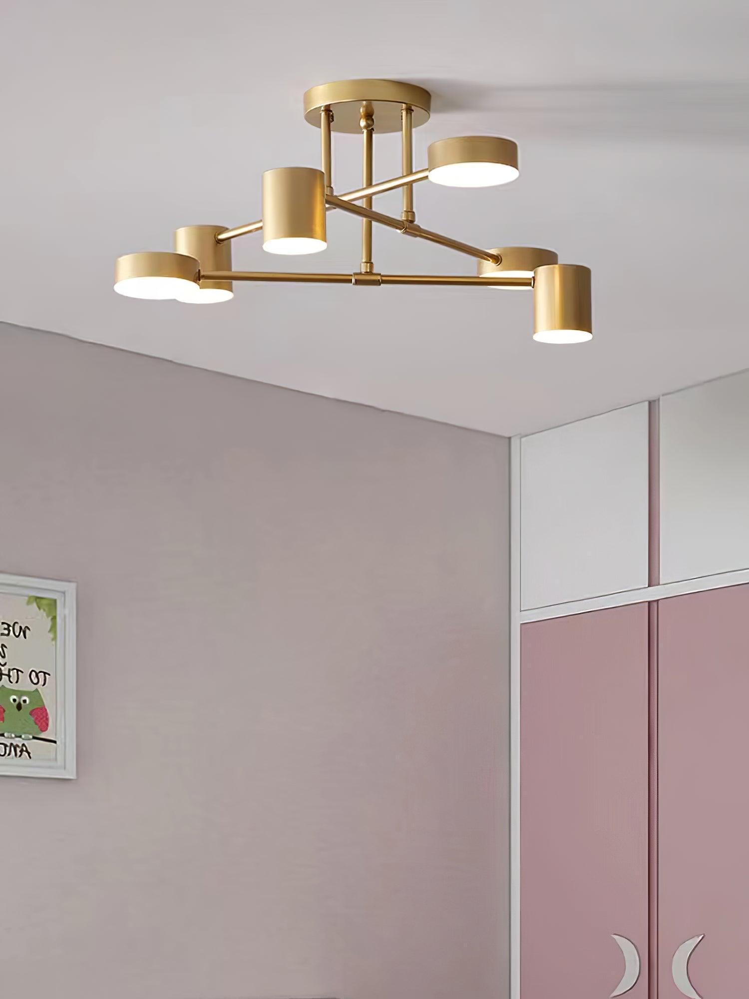 Modern Metal Cylinder LED Ceiling Light - Sputnik Style Fixture - 6-Light - Image 5