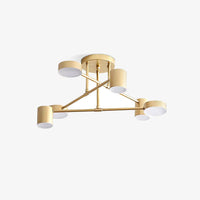 Modern Metal Cylinder LED Ceiling Light - Sputnik Style Fixture - 6-Light