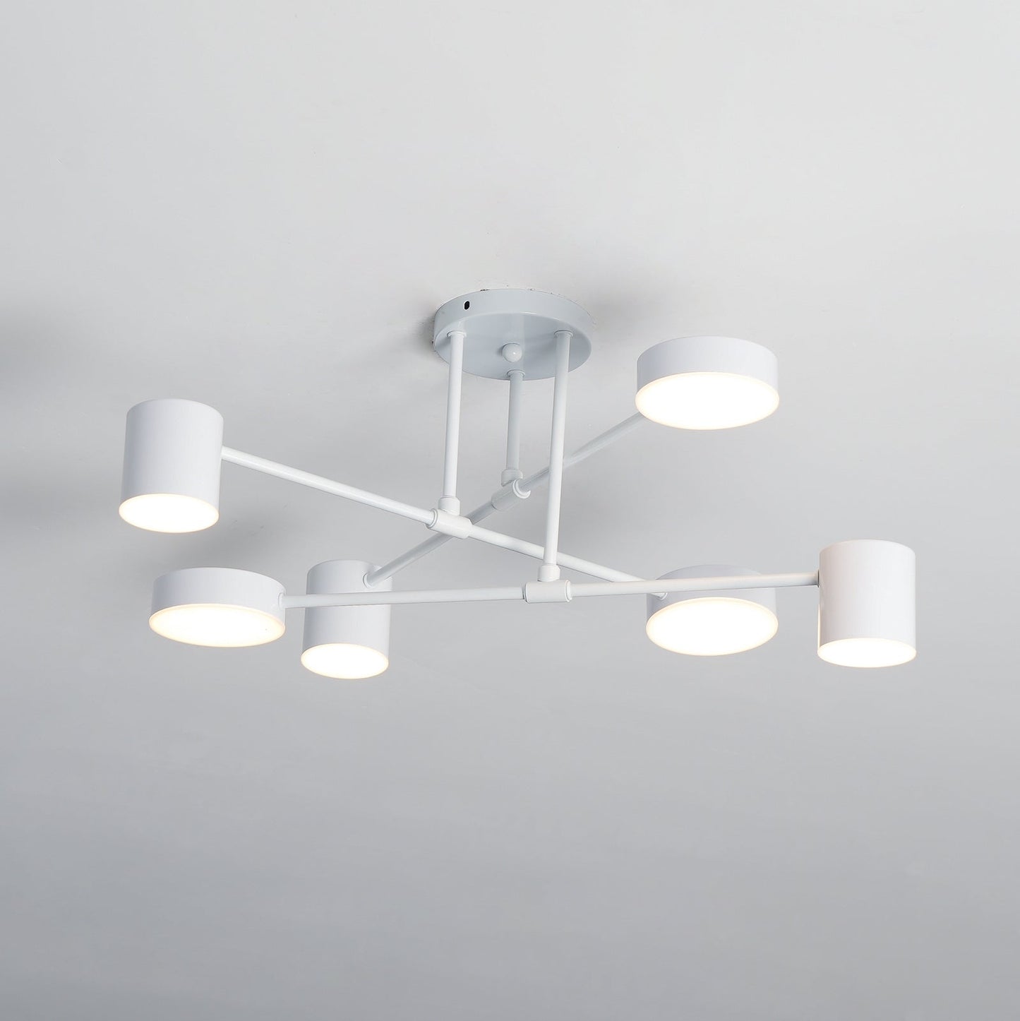 Modern Metal Cylinder LED Ceiling Light - Sputnik Style Fixture - 6-Light - Image 7