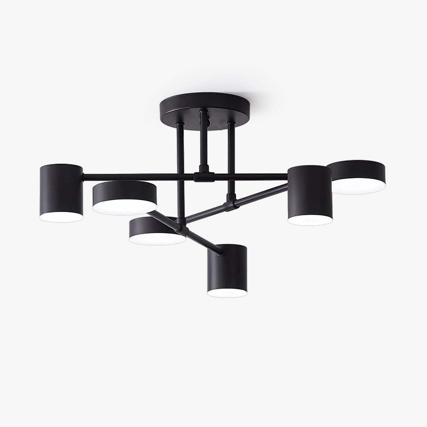 Modern Metal Cylinder LED Ceiling Light - Sputnik Style Fixture - 6-Light - Image 8