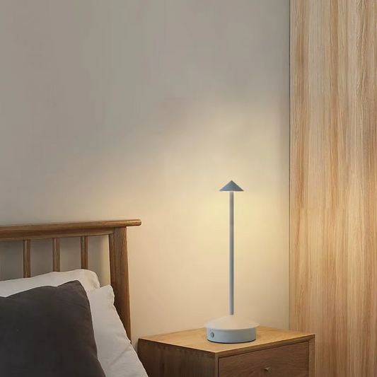 Modern Metal LED Table Lamp - Cone Design - Rechargeable - Stylish Lighting - Image 1