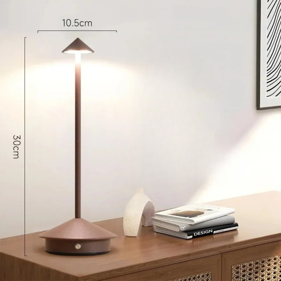 Modern Metal LED Table Lamp - Cone Design - Rechargeable - Stylish Lighting - Image 4