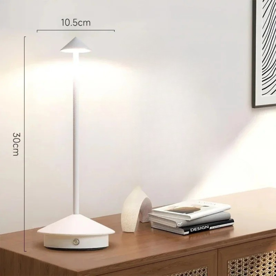 Modern Metal LED Table Lamp - Cone Design - Rechargeable - Stylish Lighting - Image 5
