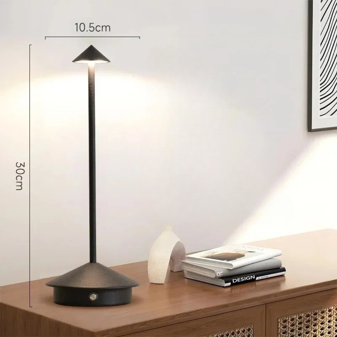 Modern Metal LED Table Lamp - Cone Design - Rechargeable - Stylish Lighting - Image 6