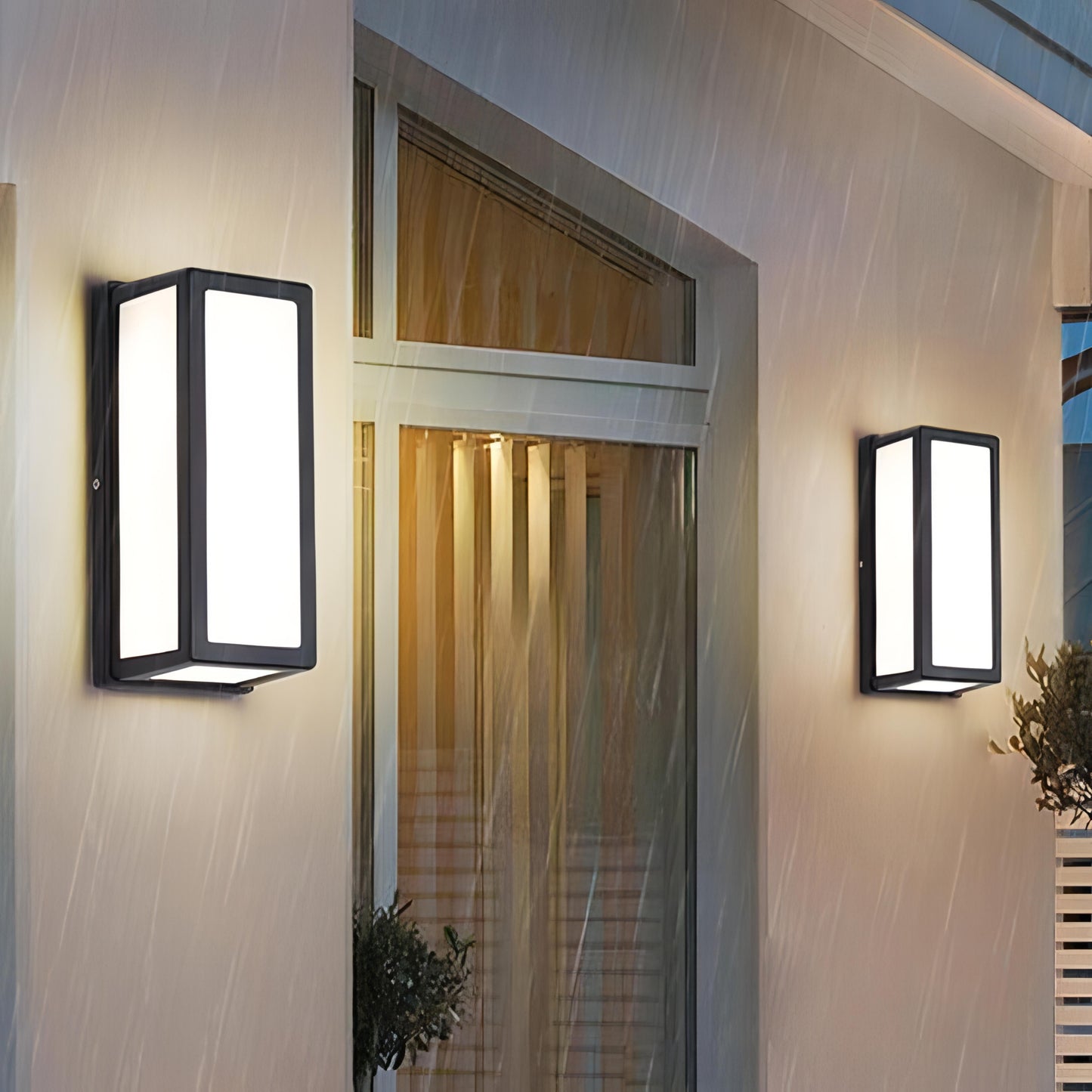 Modern Outdoor Wall Lamp - Rectangular LED Fixture - Weatherproof - Image 3