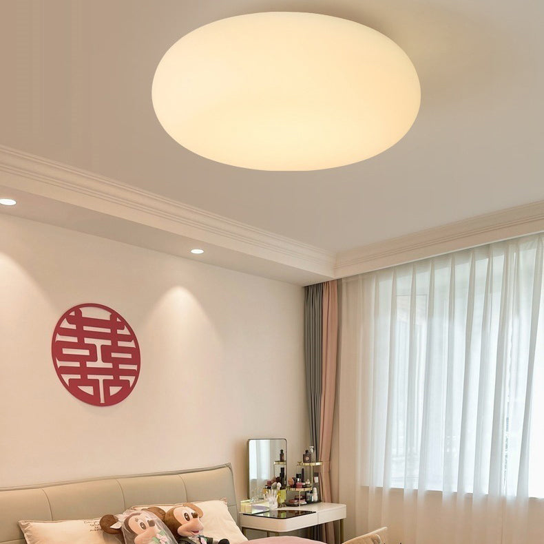 Modern Oval Ceiling Light - Minimalist LED Flush Mount Fixture - Stylish Iron & PE Design - Image 2